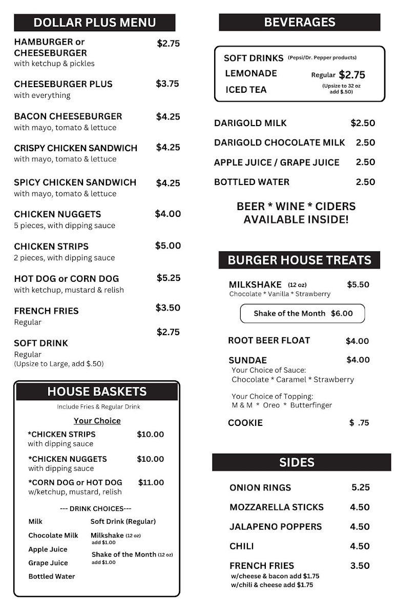 The Burger House Menu - Image 1